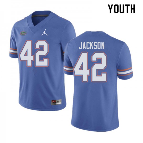 Jordan Brand Youth #42 Jaylin Jackson Florida Gators College Football Jerseys Blue